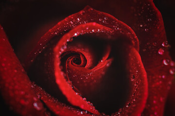水滴のついた赤い薔薇