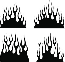 Fire flames isolated template. Tribal vector design. Car stickers. Icon fire illustration. Multiple shape tattoo