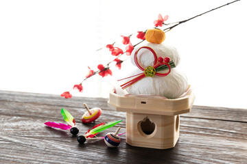 正月置き飾り　日本の行事　鏡餅