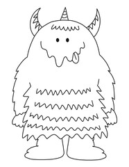 big funny monster coloring page