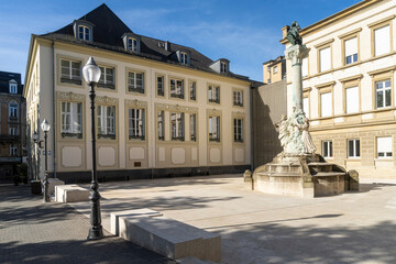 Fototapeta na wymiar Monument to Dicks and Lentz in Luxembourg