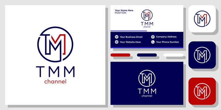 TMM channel letters circle symbol minimalist with business card template 