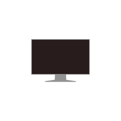 Modern Led TV monitor with black screen, flat vector illustration isolated.