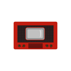 Video and sound receiver or first television, flat vector illustration isolated.
