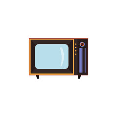Retro TV receiver from the 60s, flat cartoon vector illustration isolated.