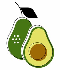 Simple colored illustration of avocado vector icon