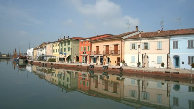 On the canal port of Cesenatico riviera romagnola Italy