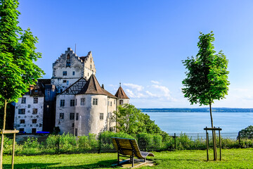 Meersburg, Burg, Altes Schloss, Aussichtspunkt, Park, Parkbank, Oberstadt, Altstadt,...