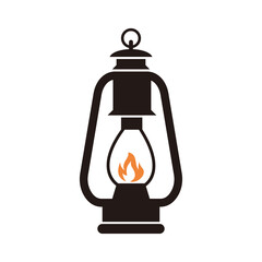 Camping lantern icon. Vector camping lamp symbol