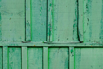green abstract wooden fence plank gate door background image