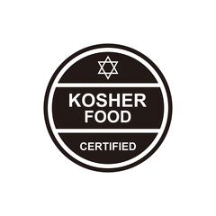 Kosher food vector sign. vector sign with kosher food tex. Certified kosher sign symbol