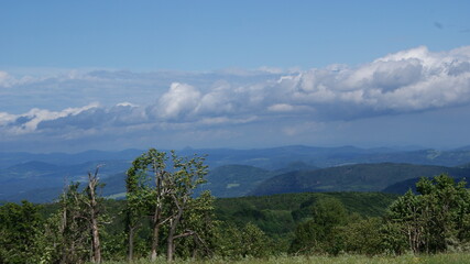 landschaft, himmel, gras, natur, feld, wiese, green, berg, sommer, cloud, cloud, blau, bäuerlich, hills, land, baum, horizont, frühling, bauernhof, wald, anblick, gegend, ackerbau, schön, froh