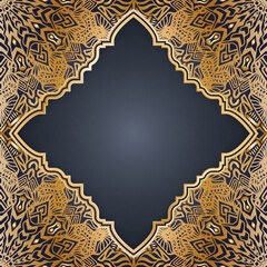 Luxury gold border frame islamic ornament