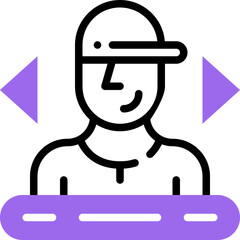 avatar flat line icon