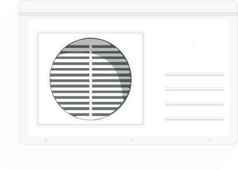 Climate control system. Air conditioner. Split system. External block. Vector.