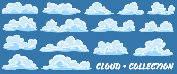 Cartoon clouds collection - obrazy, fototapety, plakaty