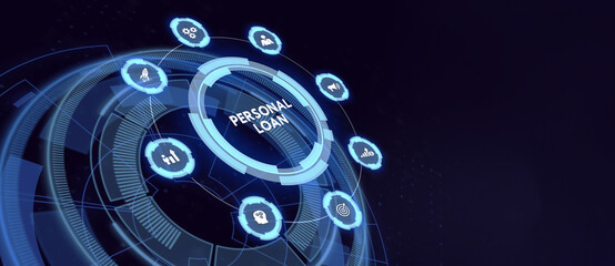 Business, Technology, Internet and network concept. Loan personal finance.  3d illustration