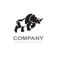 Fototapeta premium Rhino Logo image design Vector Template. Modern animal. Vector