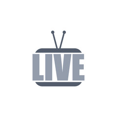 Live TV icon isolated on white background