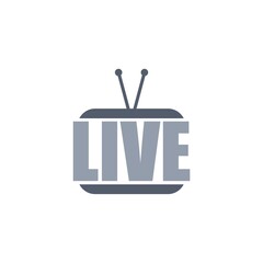 Live TV icon isolated on white background