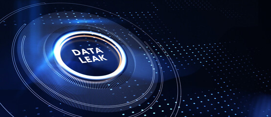 Cyber security data protection business technology privacy concept. 3d illustration. Data leak