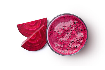 Beet root juice in a glass