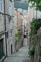 	 A Typical colourful Street in Dubrovnik Croatia 