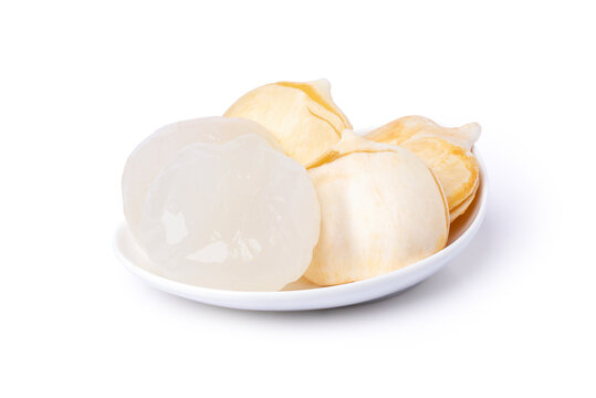 Fresh Borassus Flabellifer (asian palmyra palm, sugar palm, toddy palm) in plate isolated on white background with clipping path.