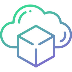 Obraz premium cloud computing gradient line icon
