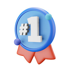 No 1 Badge 3D Icon