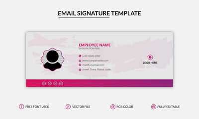 Corporate email signature or email footer vector template 