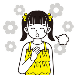 安心したツインテールの女の子