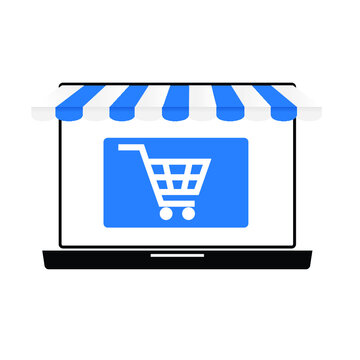 online shopping icon isolated on a white background