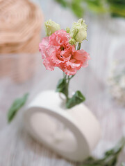 White Tender handmade plaster vase. Modern home decoration.