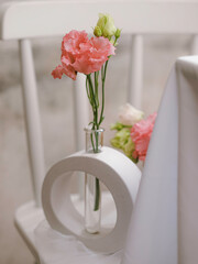 White Tender handmade plaster vase. Modern home decoration.