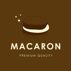 Logo macaron for bakery shop. Vector and Illustration.