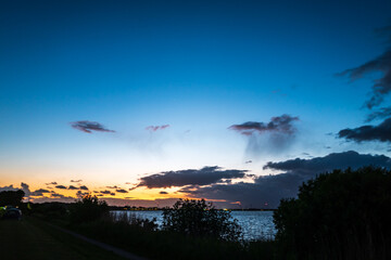 sunset over the lake