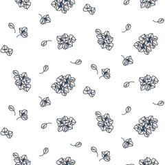 Tender floral pattern for wallpaper, wrapping paper or fabric. Vector seamless pattern with decorative nude flowers.