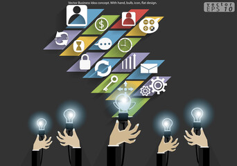 Illustration business.design modern  idea and concept think creativity. for Social network,success,plan,think,search,analyze,communicate, futuristic idea innovation technology.