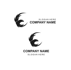 Obraz premium logo for company horseshoe with eagle bird round