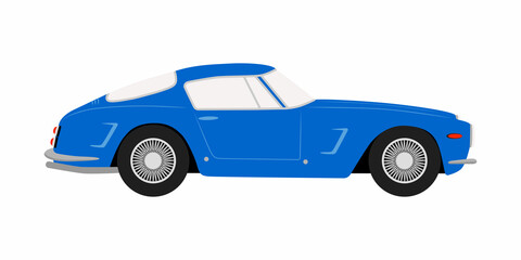 Retro car vector illustration with white background.