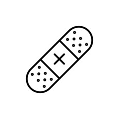 simple plaster medical health icon  line art