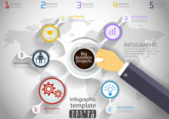 Illustration business.design modern  idea and concept think creativity. for Social network,success,plan,think,search,analyze,communicate, futuristic idea innovation technology.