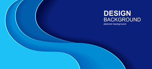 Abstract background with wavy blue paper. Dark blue Vector background with wave.