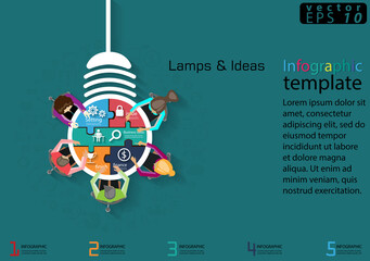 Illustration business.design modern  idea and concept think creativity. for Social network,success,plan,think,search,analyze,communicate, futuristic idea innovation technology.