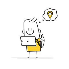 Stick figure, tourist studies map navigator web.