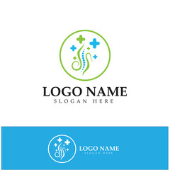 Spine care diagnostics symbol logo template vector illustration design 