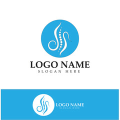 Spine care diagnostics symbol logo template vector illustration design 