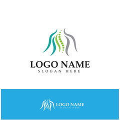 Spine care diagnostics symbol logo template vector illustration design 