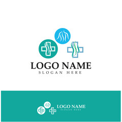 Spine care diagnostics symbol logo template vector illustration design 